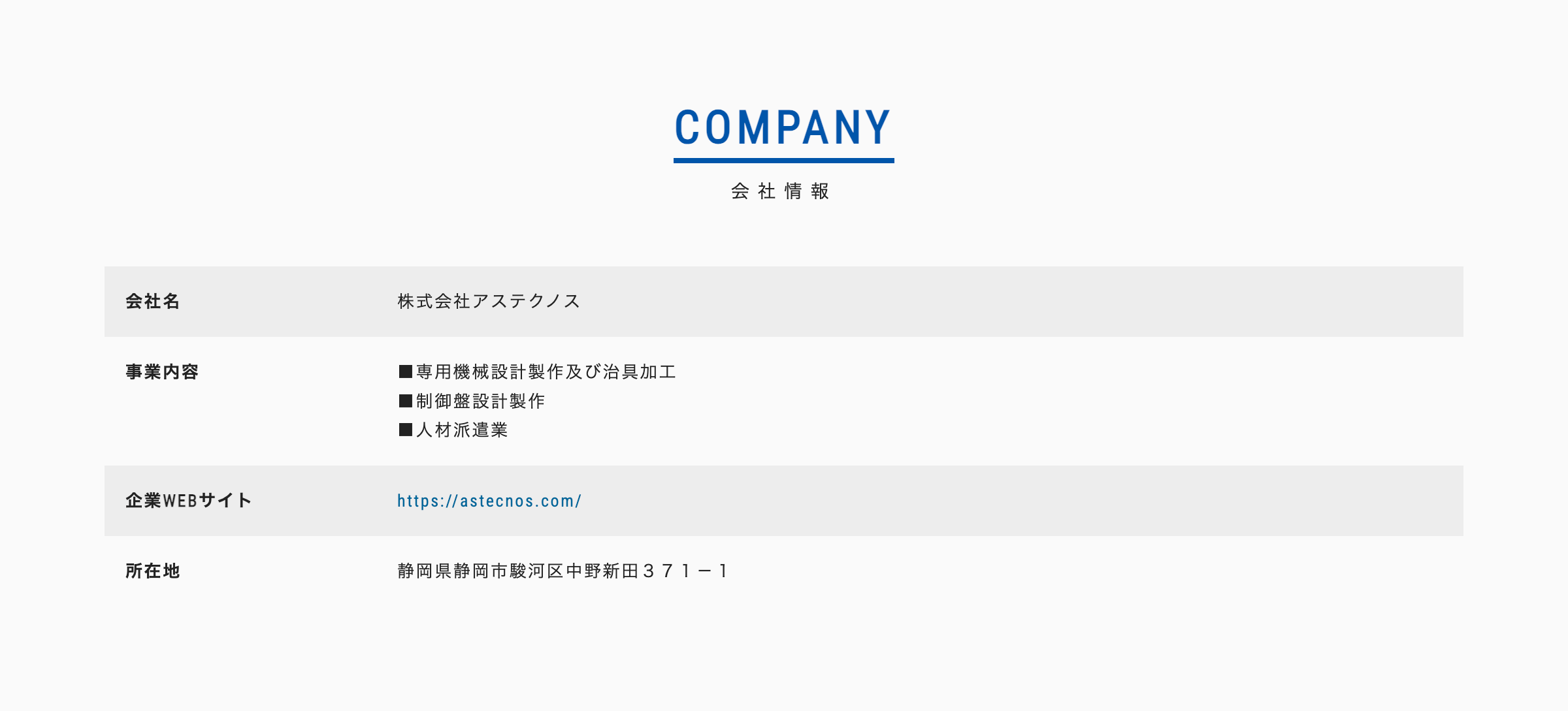 COMPANY 会社情報